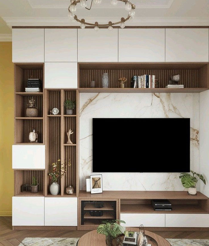 Đóng tủ tivi gỗ công nghiệp